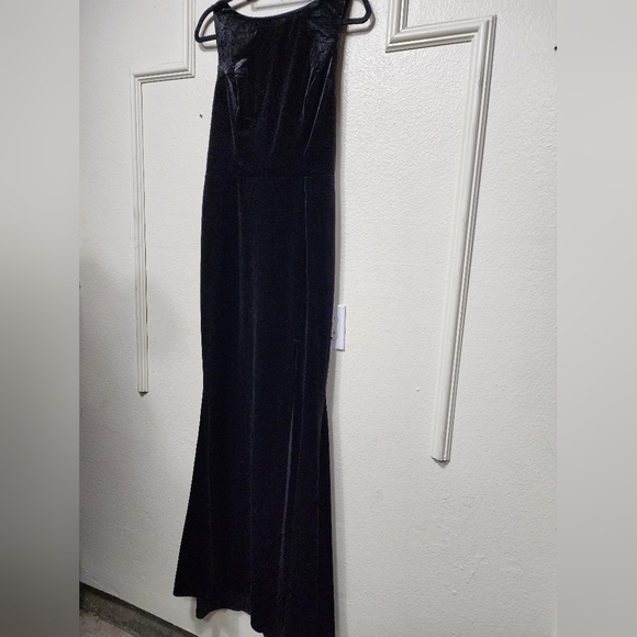 Lulus Ravishing Poise Black Velvet Cowl Back Sleeveless Maxi Dress Wedding - Picture 7 of 9